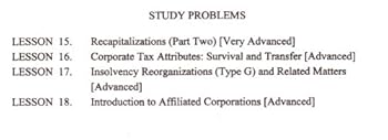 Federal Income Taxation of Corporations and Shareholders (Revised Study Problems)