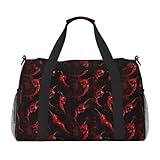 gothic red riding hood story Versátil para múltiples usos: ya sea que vayas al gimnasio, una escapada de fin de semana o un viaje de negocios, esta bolsa de viaje se adapta a tus necesidades. Utilízalo como una bolsa de gimnasio gótica con estampado de calaveras de chile rojo, bolsa de transporte, bolsas de fin de semana para mujeres o bolsa de noche para viajes cortos o actividades diarias