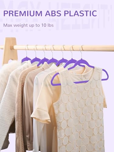 Image of Slim Plastic Hangers for Clothes - Heavy Duty Non-Velvet Hangers with 360 Swivel Chrome Hook & Non Slip Notches - Ideal for Dresses Coats Shirts Jackets & More (Standard, 36)