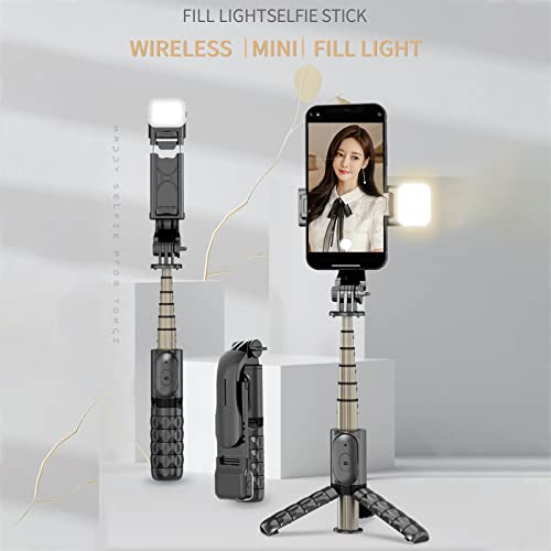 Q10S Fill Light Selfie Stick Anti-shake Technology Phone Holder - Q10S Fill Light Selfie Stick Light
