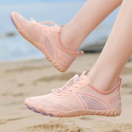 Image of Hiking Barefoot Shoes for Women Men Breathable & Non-Slip Athletic Barefoot Wide Toe Water Shoes Lightweight Perfect for Walking,Running,and Swimming