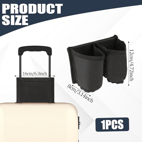 Image of Luggage Cup Holder Suitcases Cup Holder Luggage Drink Caddy Suitcase Beverage Cups Holders Travel Essentials for Flight Attendants Business Travelers, Black