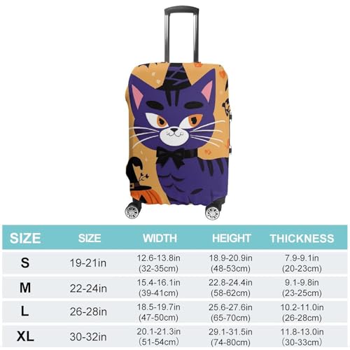 Halloween Cat Luggage Covers Tsa Approved Suitcase Cover Elastic Washable Luggage Sleeve Carry on Cover Protector Anti-Scratch Suitcase Protector Fits 19-30 Inch Case(XL)2