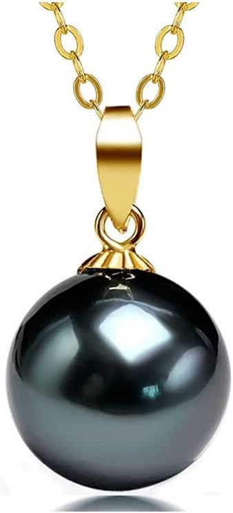 authentic Tahiti Nanhai aquaculture Peacock Green Black Pearl AAA, 8-8.5mm, 11.5-12mm, 16mm Black pearl Sydney women's Pendant Necklace - Image 8
