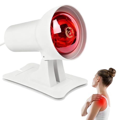 Lampe à lumière rouge 150 W - Lampe infrarouge - Lampe chauffante rouge - Pour une chaleur relaxante, un relâchement et un bien-être général - Angle réglable pour une fatigue musculaire relaxante