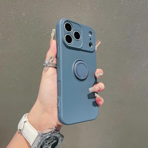 Coque silicone iPhone 16 Plus grise avec support aimanté pour voiture