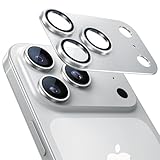 NIMASO カメラフィルム iPhone 17 Pro 対応 カメラ保護 アルミ合金フレーム+9H強化ガラス 全面保護 耐衝撃 超薄設計 黒縁あり いPhone 17 Pro 専用 レンズカバー 1枚セット シルバー DSC25I1940