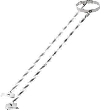 Upgraded 6DP-XRB 6" Extended Roof Chimney Bracket Support Kit, Fit for Chimney Stove Pipe from 6" to 13.7" in Diameter, Adjustable Design, Stainless Steel, No Fear of Snowstorms