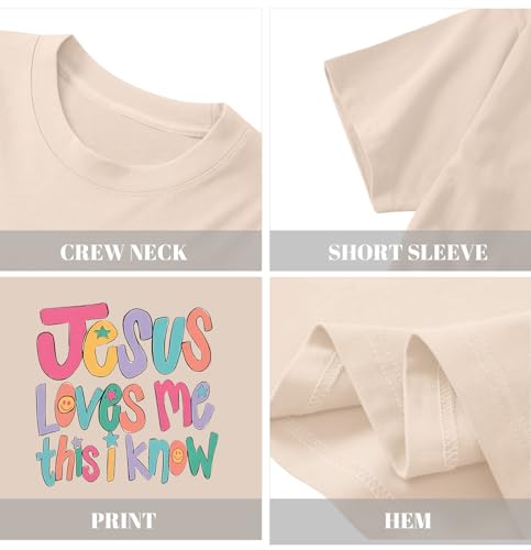 Image of BINTEHGS Jesus Shirts for Kids Christian Graphic Tees for Girls Religious God Tshirts Inspirational Bible Verse Cute T-Shirts