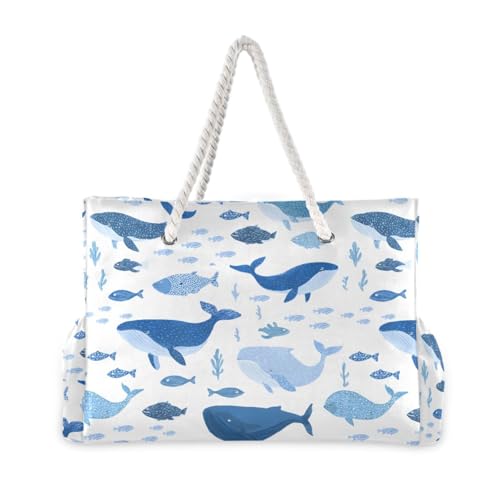 susiyo Watercolor Whales Beach Bags for Women Large Travel Tote Bag Waterproof Sandproof Lightweight Swim Pool Bag for Family Outdoor2