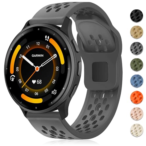 Inhosper �ʋC���o���h Garmin Venu 3/Venu 2�AGarmin Vivoactive 4 Watch�o���h�A22mm�\�t�g�V���R���r���v�X�g���b�v�����p���X�g�o���h Garmin Forerunner 745/265/255/255