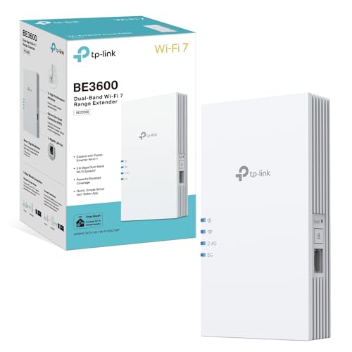 TP-Link WiFi 7 RE220BE Ripetitore WiFi Dual-Band BE3600Mbps, 1 Porta