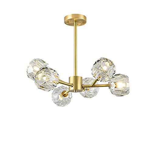 Lustre de plafond à 6 têtes pour remplacer un éclairage sombre de salon