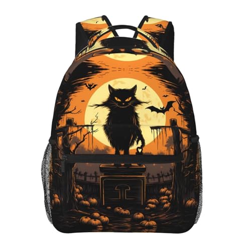 Sac à dos ordinateur 15,7 pouces léger motif chat sur pierre tombale croix PHAYAH