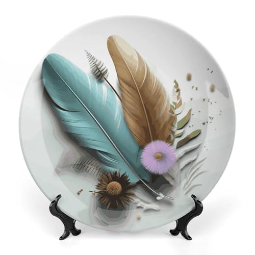 Plato decorativo de porcelana blanco de 7 pulgadas miniatura 1
