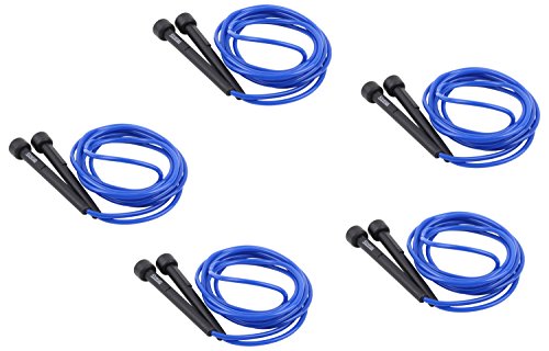 trenas Set: 5X Springseil, Speed Rope 3 Meter, blau