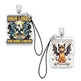 ハイロードアンドウィングリーダー、クエストスクワッドブロッコリーKindleチャーム2個セット、ダストプラグチャーム1.5インチ第4ウィング、ドラゴン、本好きのライトニング/タイプCストラップ付きアクリル素材アクセサリー携帯電話用電子書籍リーダー用, Lightning, アクリル, 宝石なし