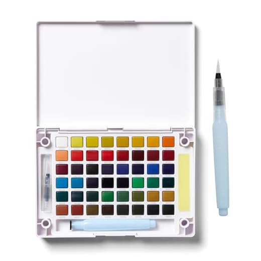Sakura Caja de Plástico de 48 Acuarelas y Pincel Rellenable Multicolor