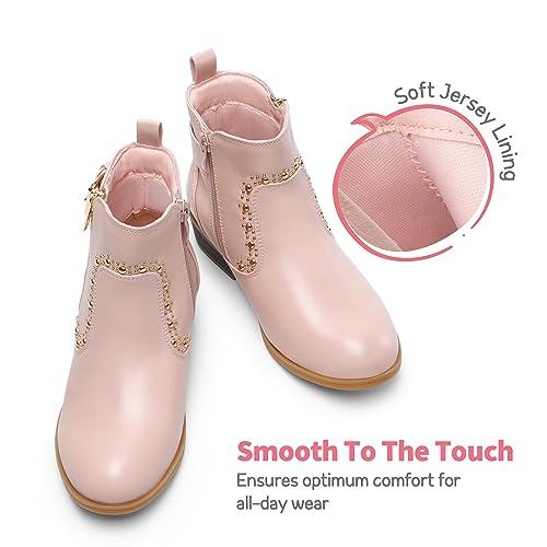 Dream Pairs Girls Low Heel Boots Side Zipper Ankle Booties Sdbo2303K Pink Size 1 Little Kid thumb #3