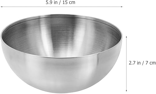 Miniatura 2 de Cabilock Cuencos de acero inoxidable coreano para servir de metal, tazón pequeño para mezclar, cocina tazón de preparación para ensalada, cereales,