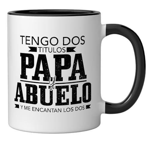 Tengo Dos Titulos Papa y Abuelo Funny Spanish Father's Day Mug miniatura 2