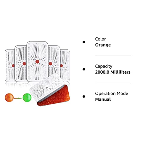 40 Gram Silica Gel Dehumidifier Desiccant Silica Gel Canister Reusable Absorber Orange Desiccant Canisters, Orange Green Bead Tin For Car, Closet, Cabinet, Bag, Storage Box (5 Pieces) #TOP7
