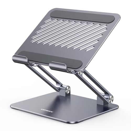 UGREEN Tablet Stand Holder for Desk Dual Rod Support Aluminum Tablet Holder Adjustable Multi-Angle Home Office Accessories Compatible with iPad Pro 13 12 11 10.5 Air Mini 5 4 3 2 Phone E-Reader Grey