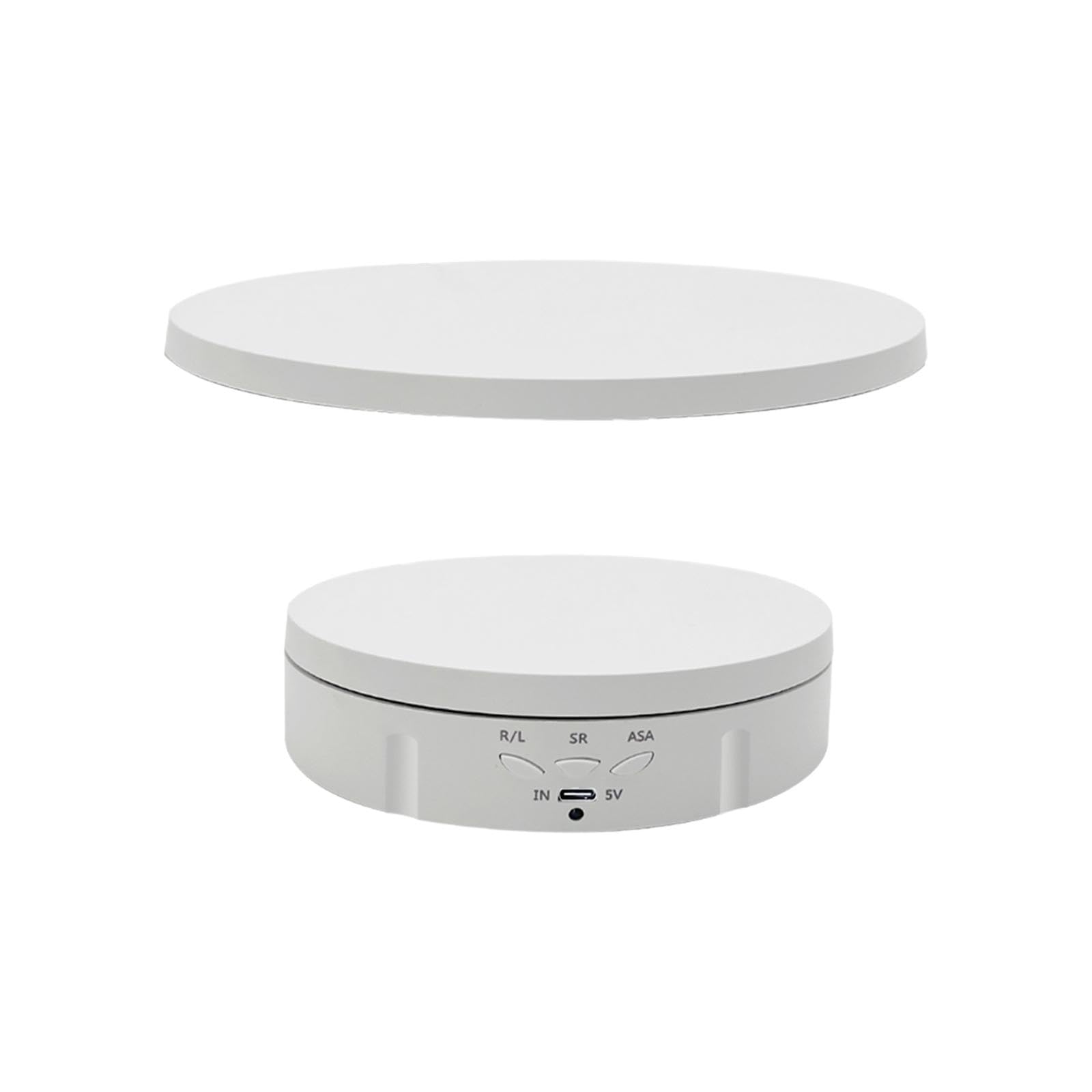 Fenteer Soporte Giratorio para Fotografía con Control Remoto Y Velocidad Ajustable. Plato Giratorio Eléctrico para Exhibición de Pasteles Y Otros Productos, Blanco, Individual