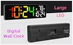 Large LED Digital Wall Clock with Date, Temperature, Auto-Brightness, Auto-DST | Big Digital Clock for Bedroom, Desk, Classroom, Living Room, Kitchen, Office, Gym, Farmhouse, Xmas Gift for Seniors