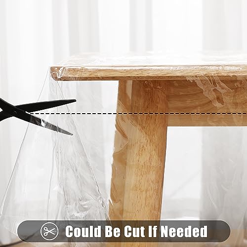 Smiry Rectangle Table Cloth 60x84 Inch, Waterproof Wipeable Vinyl Tablecloths Protector, Oil Spill Proof Plastic Table Cover for Dining, Picnic, Camping, Outdoor, Clear - Image 6