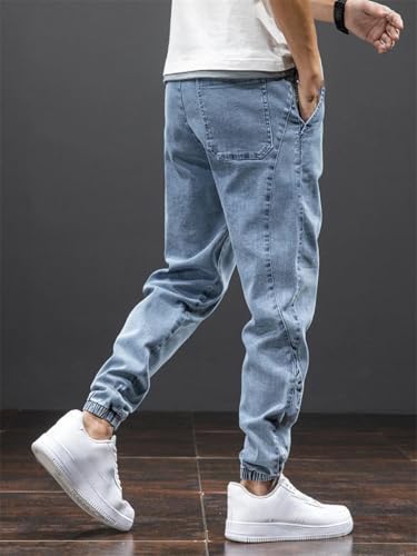 Men's Cargo Jeans Denim Jogger Pants Baggy Harem Jean Trousers Plus Size3
