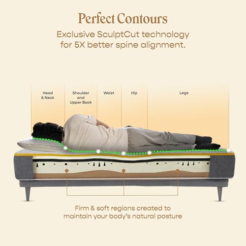 Image of SleepyCat Ultima Mattress with AirGen Memory Foam | 10-inch | Medium-Soft Feel for Hotel-Like Comfort | CoolTEC Fabric for 4º Cooler Sleep | 10 Years Warranty (Double Size,84x48x10 Inches)