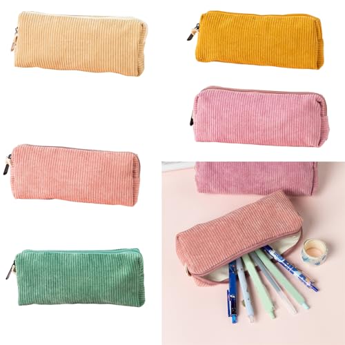 NIHUIFA Trousse à crayons multifonction en velours côtelé avec fermeture éclair - Grande capacité - Pour étudiants – vue 2