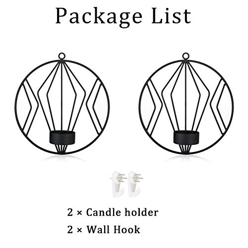 Wall Candle Sconce For Small Pillar Candle, Metal Tealight Holders Wall Decorations For Bathroom Patio Living Room Decoration Black Set Of 2 #TOP7