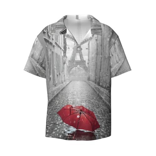 Chemise homme à manches courtes imprimé Paris pour l'été