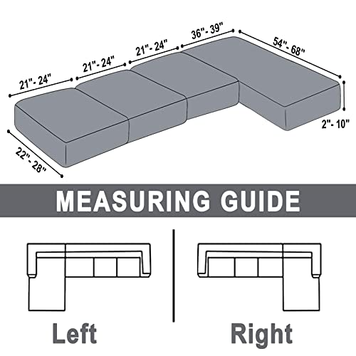 Bt.Wa Sectional Couch Covers For 4-Piece Seat Cushion Velvet Separate L Shape Couch Cover Stretch Sofa Slipcover With 2 Pieces Pillowcases Furniture Protector thumb #4