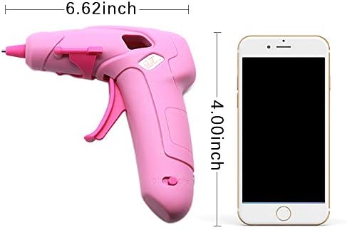 Cordless Hot Melt Glue Gun, Mini Pink Glue Gun Low Temp with 30Pcs Glue Sticks, Rechargeable Battery Operated Glue Gun Kid for DIY Arts Crafts Gift Home Quick Repairs School Festival Decoration, Pink