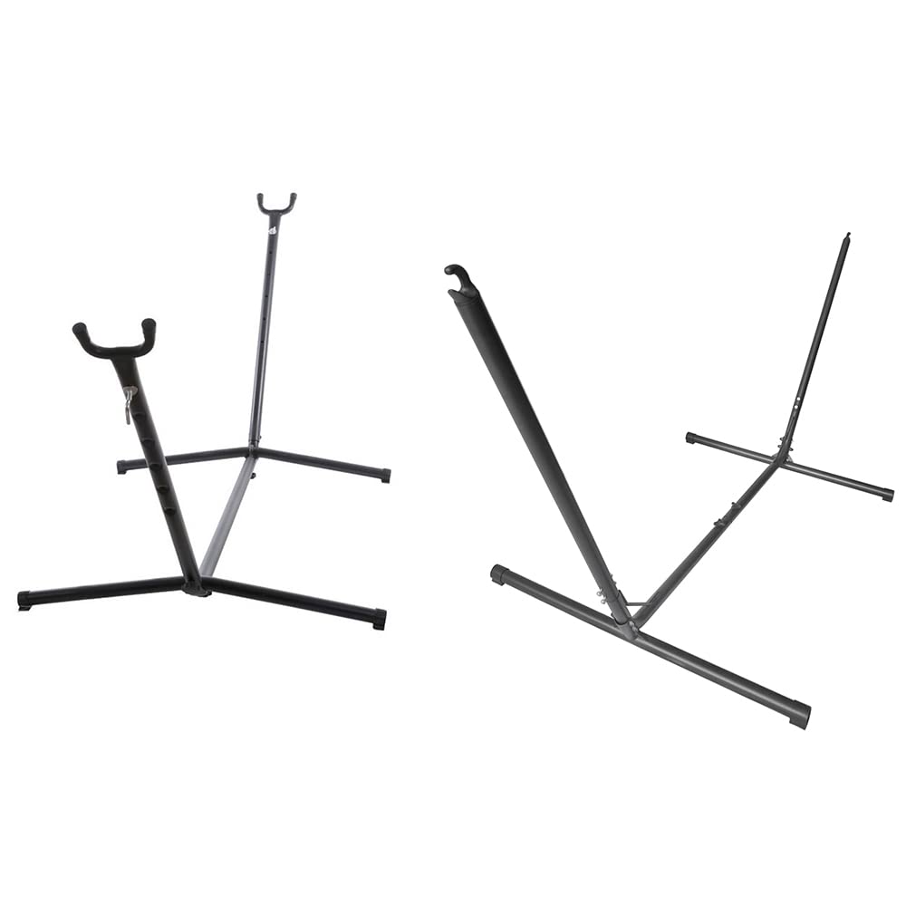 Hamac sur Pied avec Support Hamac pour 1 ou 2 Personnes Structure en Acier Réglable Anti Bascule Facile à Monter et Ranger Jardin Terrasse Balcon Interieur Exterieur (Scalable hamac)