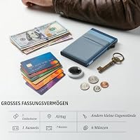 YESIIW Minimalistische Brieftasche-RFID-Schutz-Kartenhalter-Pop up Geldbörse-Schlankes Kartenetui mit Münzfach, Geldbörse Herren Klein Portmonee Slim Wallet for Men Blau – Ansicht 4