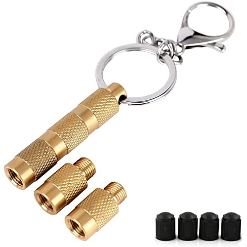 GODESON Desinfladores de neumáticos para vehículos todoterreno, 4 en 1 de latón macizo Fácil almacenamiento y uso de la herramienta Desinflador de neumáticos Cover