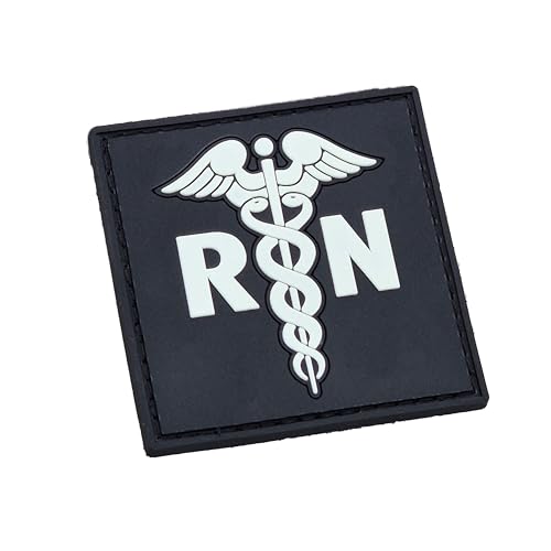 Medic Caduceus RN PVC Patch for Velcro Hats, Backpack, Molle