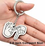 WCDHOR 67 Keychain Stainless Steel Hand Gesture, Funny Six Seven Meme Key Ring, Backpack Bag Pendant Charm, Teen Gift for Boys Girls, Party Favor Bag Stuffers