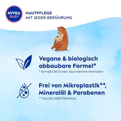 NIVEA BABY Pflege und Massage Öl, pflegendes Babyöl für die zarte Babyhaut mit Mandelöl und Vitamin E, Hautpflege schützt und stärkt empfindliche Haut (200 ml)