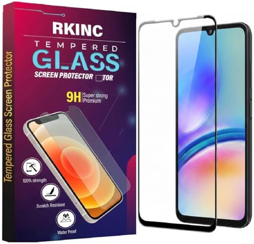 Image of RKINC Tempered Glass for Samsung Galaxy M06, Galaxy F06 and Galaxy A06 (6.7 Inch) Military Grade Gorilla Screen Guard Protector | With Installation Kit | Edge to Edge Coverage | Black