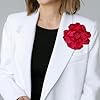 Broche à Fleurs, Grande Broche à Fleurs de Rose de 10 cm Broche à Fleurs en Satin Épingles à Fleurs de Couleur Unie pour Femmes Accessoires de Vêtements de Bal de Mariage (Rose Rouge) #5
