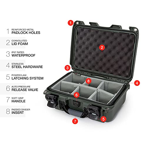 Nanuk 915 Waterproof Hard Case With Padded Dividers - Olive #TOP5