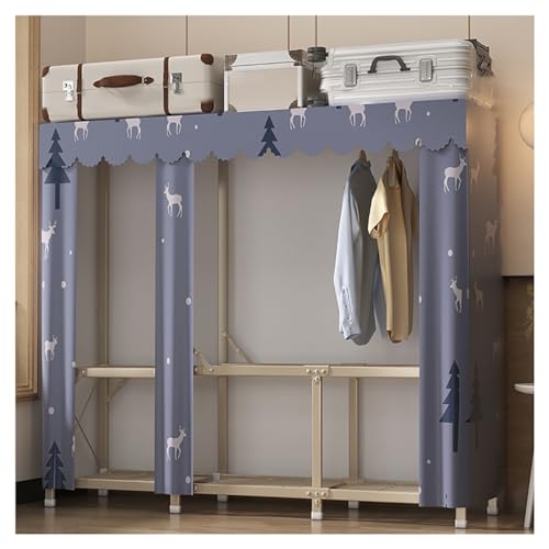 Armario portátil organizador de almacenamiento de tela con 5 compartimentos para colgar ropa, marco de metal para dormitorio