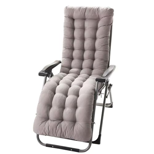 Image of UPSEA Garden Sun Lounger Cushions Only, Reclining Sun Lounger Cushion Pads Non-Slip Thickened Outdoor Chair Cushions Outdoor Mattress Recliner Quilted Thick Padded Seat Cushion (No Chair) (Grey)