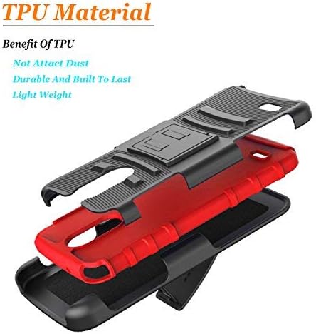 LG Stylo 3 Case, LG Stylo 3 Plus Case, Dual Layers [Combo Holster] Case and Built-in Kickstand Bundled with [ Premium Screen Protector] Hybird Shockproof and Circlemalls Stylus Pen [Red]