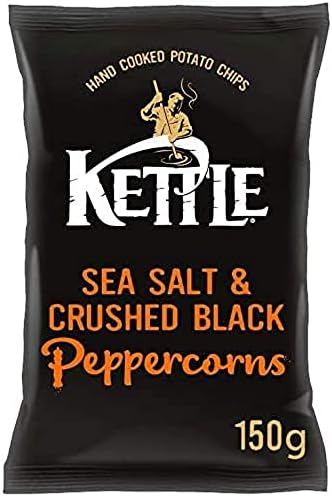 Kettle Chips Chips/Crisps Potato Pepper & Salt Sea Salt & Black Pepper Plastic Bag 1'S 150g X1